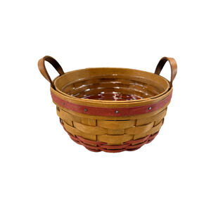 1995 Mother's Day Basket w/Protector Vintage 8.5"RD x 4"H